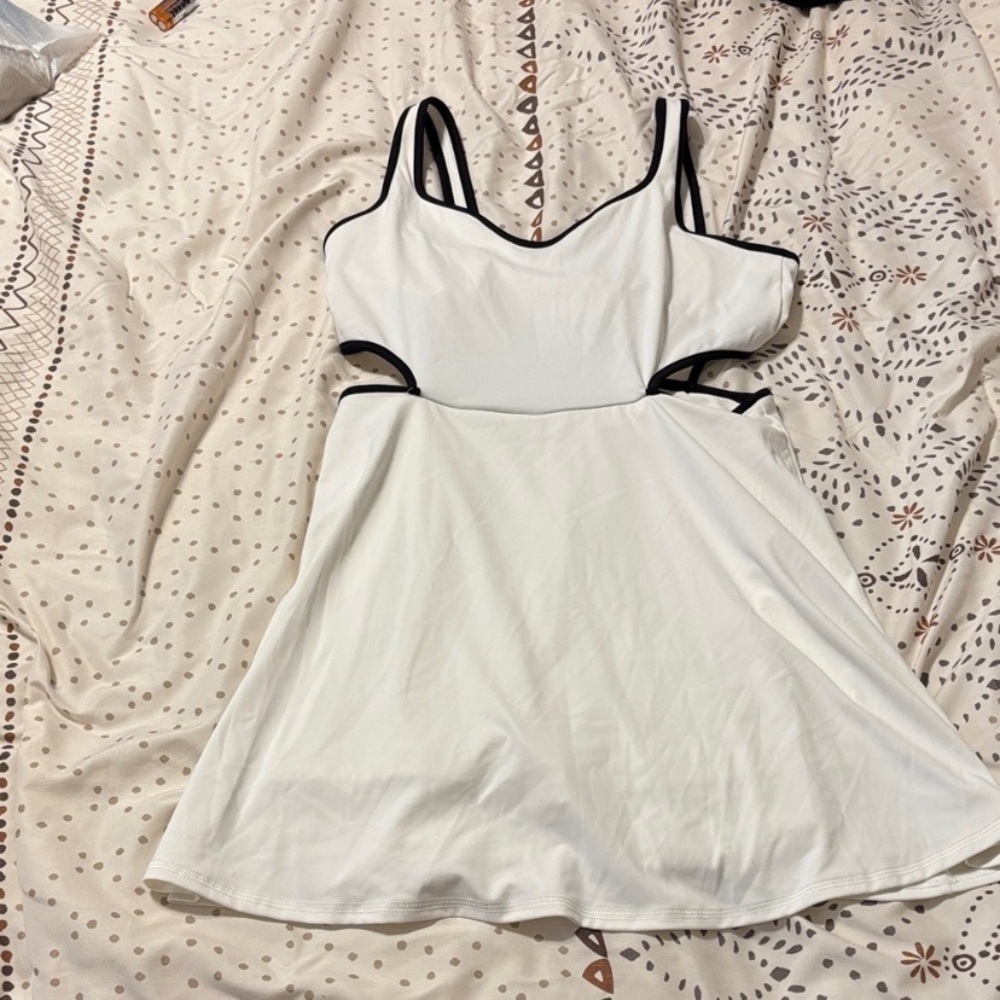 Madewell White Dress with Black Trim